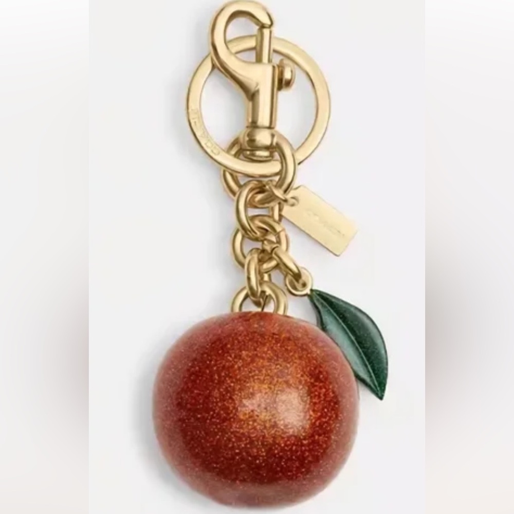 🍊🍊🍊Coach Sparkling Orange Fruit Keychain Bag charm 🍊🍊🍊 NWT 🍊🍊🍊 - Picture 8 of 16